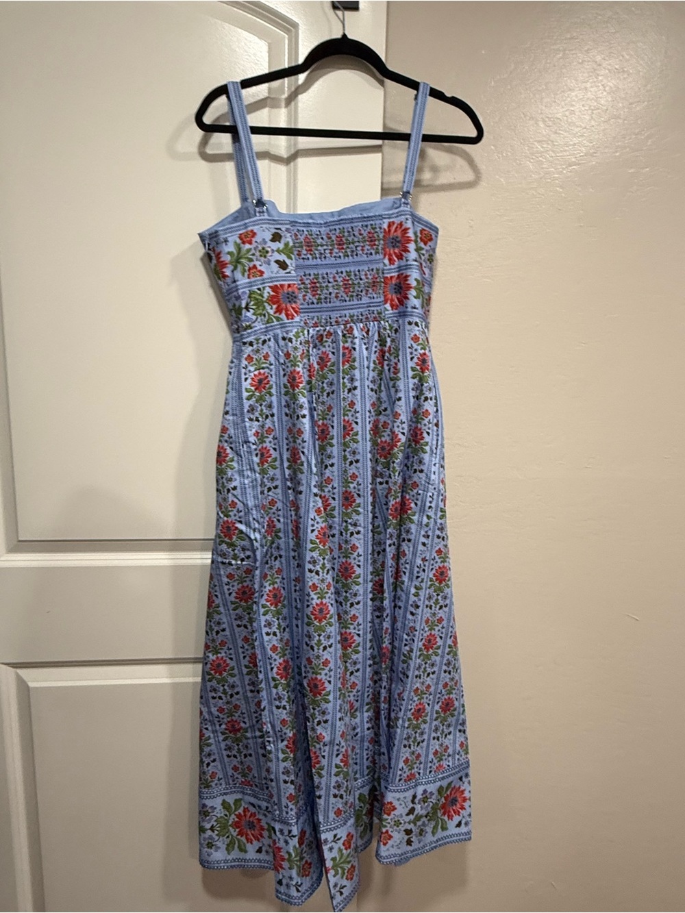 NWT Hill House Margot Midi Dress in Floral Block Stripe/Blue Multi - Picture 4 of 6
